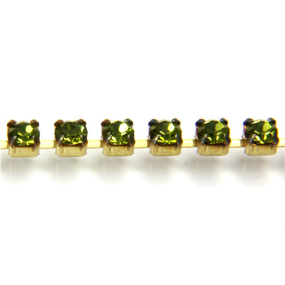 Preciosa Crystal Rhinestone Cup Chain - PP18 (SS8.5) OLIVINE-RAW