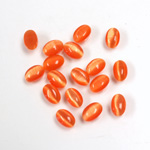 Fiber-Optic Cabochon - Oval 06x4MM CAT'S EYE ORANGE