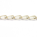 Czech Glass Pearl Bead - Pear 12x7MM CREME 70414