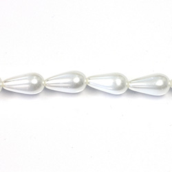 Czech Glass Pearl Bead - Pear 15x8MM OFF-WHITE 70401