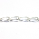 Czech Glass Pearl Bead - Pear 15x8MM OFF-WHITE 70401