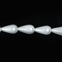 Czech Glass Pearl Bead - Pear 18x11MM SNOW WHITE 70400