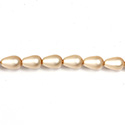 Czech Glass Pearl Bead - Pear 09x6MM MATTE DARK ROSE