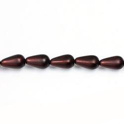 Czech Glass Pearl Bead - Pear 12x7MM MATTE CHOCOLATE