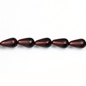 Czech Glass Pearl Bead - Pear 12x7MM MATTE CHOCOLATE