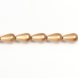 Czech Glass Pearl Bead - Pear 12x7MM MATTE COPPER