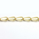 Czech Glass Pearl Bead - Pear 12x7MM MATTE CR?ME
