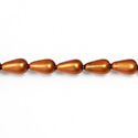 Czech Glass Pearl Bead - Pear 12x7MM MATTE PUMPKIN