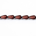 Czech Glass Pearl Bead - Pear 12x7MM MATTE RUST