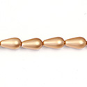 Czech Glass Pearl Bead - Pear 15x8MM MATTE COPPER