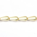 Czech Glass Pearl Bead - Pear 15x8MM MATTE CREME