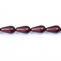 Czech Glass Pearl Bead - Pear 15x8MM MATTE GARNET