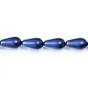 Czech Glass Pearl Bead - Pear 15x8MM MATTE NAVY