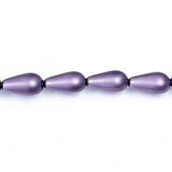 Czech Glass Pearl Bead - Pear 15x8MM MATTE WISTERIA