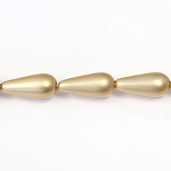 Czech Glass Pearl Bead - Pear 20x9MM MATTE GOLD