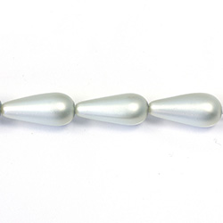 Czech Glass Pearl Bead - Pear 20x9MM MATTE LT BLUE