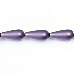 Czech Glass Pearl Bead - Pear 20x9MM MATTE WISTERIA