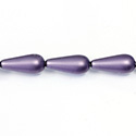 Czech Glass Pearl Bead - Pear 20x9MM MATTE WISTERIA