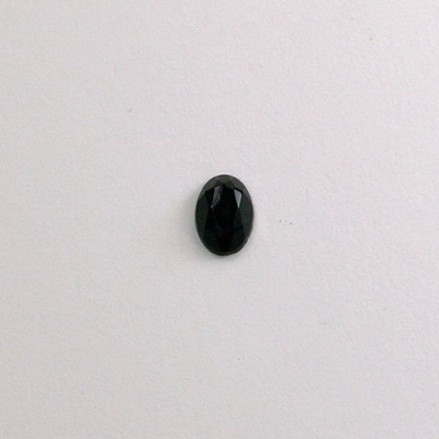 Glass Flat Back Rose Cut Faceted Opaque Stone - Oval 07x5MM JET