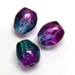 Plastic Bead - Two Tone Speckle Color Baroque 17x15MM BLUE PURPLE