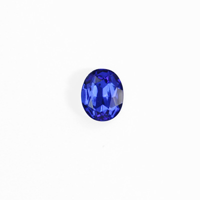 Glass Point Back Foiled Tin Table Cut (TTC) Stone - Oval 08x6MM SAPPHIRE