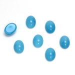 Glass Medium Dome Cabochon - Oval 08x6MM MOONSTONE AQUA