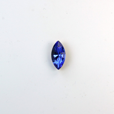 Glass Point Back Foiled Tin Table Cut (TTC) Stone - Navette 06x3MM SAPPHIRE