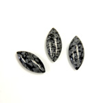 Gemstone Cabochon - Navette 15x7MM SNOWFLAKE OBSIDIAN