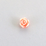 Plastic Carved No-Hole Flower - Rose Round 09MM ORANGE