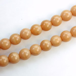 Czech Pressed Glass Bead - Smooth Round 08MM OPAL BEIGE