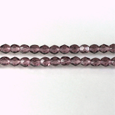 Czech Glass Fire Polish Bead - Round 04MM AMETHYST
