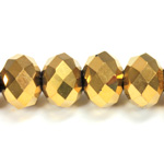 Chinese Cut Crystal Bead - Rondelle 09x12MM GOLDEN