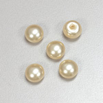 Glass High Dome Cabochon Pearl Dipped - Round 10MM CREME