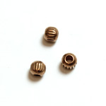 Brass Machine Made Bead - Fancy Ribbed 03.5MM RAW BRASS, Lead Safe