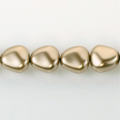 Czech Glass Pearl Bead - Potato 16x14MM LT BROWN 70418