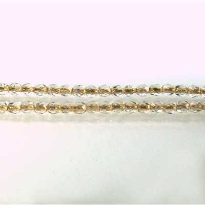 Czech Glass Fire Polish Bead - Round 03MM CRYSTAL BRONZE LINE