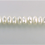 Czech Glass Pearl Bead - Baroque 08x5MM WHITE 70401