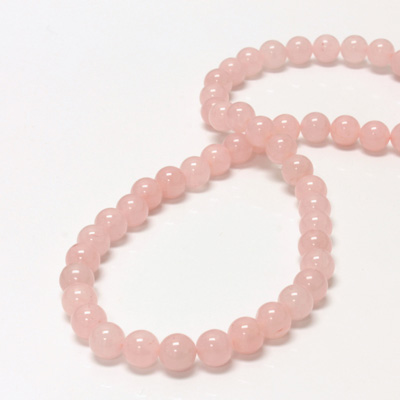 Gemstone Bead - Smooth Round 08MM ROSE QUARTZ