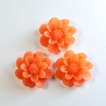 Plastic No-Hole Flower - 3 Layer 19MM MATTE ORANGE