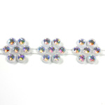 Plastic Rhinestone Banding Flower Round Chaton SS13 CRYSTAL AB-ALABASTER