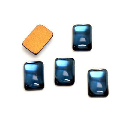 Glass Medium Dome Foiled Cabochon - Cushion 12x8MM MONTANA