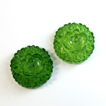 Plastic No-Hole Flower - Cluster 21MM DYED GLITTER GREEN