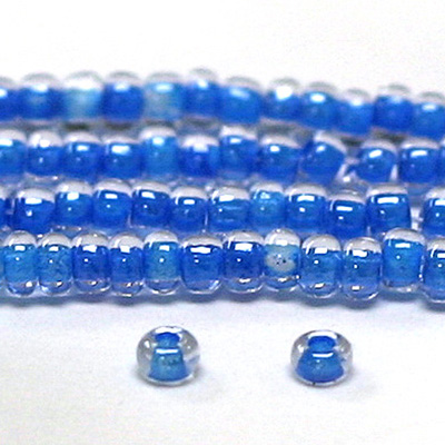 Preciosa Czech Glass Seed Bead - Round 06/0 CRYSTAL DK BLUE 38136