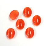 Fiber-Optic Cabochon - Oval 10x8MM CAT'S EYE ORANGE