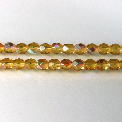 Czech Glass Fire Polish Bead - Round 05MM TOPAZ AB