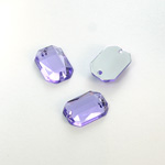 Plastic Flat Back 2-Hole Foiled Sew-On Stone - Cushion Octagon 14x10MM TANZANITE