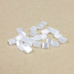 Fiber-Optic Flat Back Buff Top Straight Side Stone - Square 04x4MM CAT'S EYE WHITE