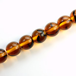 Czech Pressed Glass Bead - Smooth Round 10MM TORTOISE