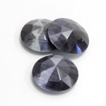 Fiber-Optic Flat Back Cabochon - Rauten Rose Round 18MM CAT'S EYE GREY