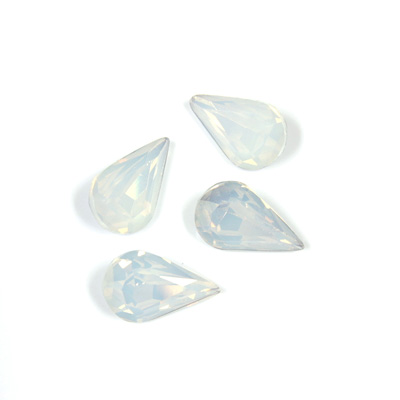 Cut Crystal Point Back Fancy Stone Foiled - Pear 13x7.8MM OPAL WHITE